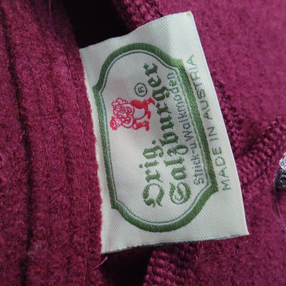 Vintage Orig. Salzburger Boiled pure new wool Marroon Coat Med women's - Picture 3 of 14